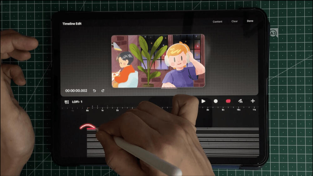 Procreate on iPad showing how to animate drawing - Skillshare class screenshot